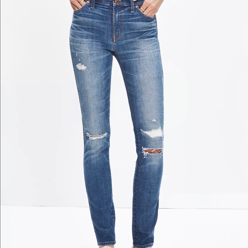 Madewell 9" High-Rise Skinny Jeans, Rip and Repair Edition, Size: 26